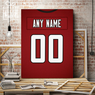 Atlanta Jersey Custom Canvas Print Wall Art for Boy Girl Men Women Football Personalized Canvas Art